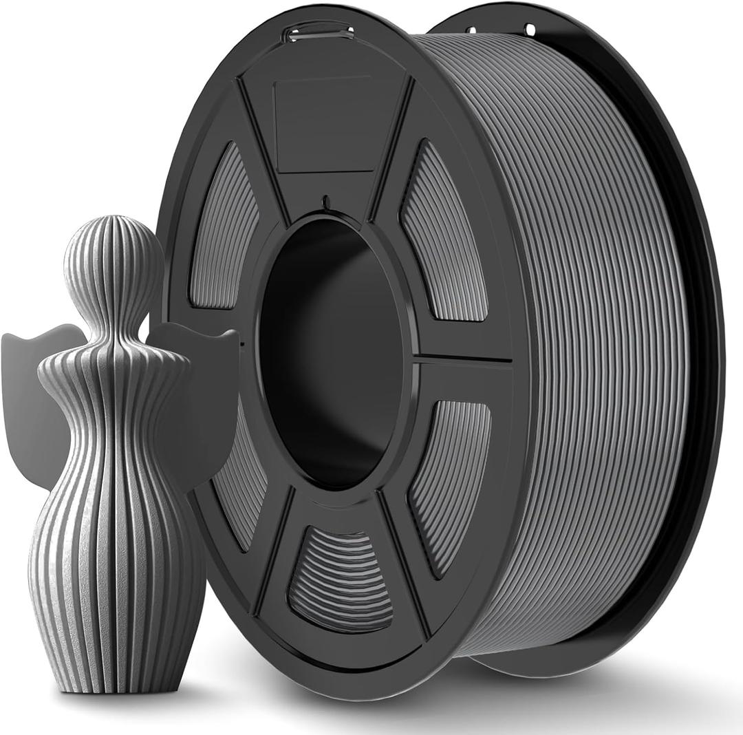 JAYO PLA+ Filament 1.75mm, PLA Plus 3D Printer Filament 1.1KG, Dimensional Accuracy +/- 0.02mm, Neatly Wound Filament, Toughness 3D Printing Filament, 1.1 kg Spool(2.42 LBS), 363 Meters, PLA+ Grey