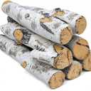 QuliMetal 7PCS Ceramic Birch Gas Fireplace Log – Realistic White Birch Logs for Indoor and Outdoor Fireplaces & Fire Pits, Ventless, Propane, Natural Gas, Electric, Gel – Decorative Ceramic Logs Set