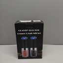 XinXu Gravity Electric Pepper and Salt Grinder Set, Adjustable Coarseness, Battery Powered with LED Light, One Hand Automatic Operation, Black -2 Pack (2.5 x 2.5 x 7.9 inches)