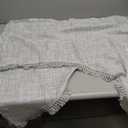 Beda Home Tassel Linen Textured Swag Valances for Farmhouses’ Kitchen; Rustic Short Swag Topper for Small Windows Bedroom Privacy Added Rod Pocket Design, Light Grey, 36 x36 inch, 1 Pair