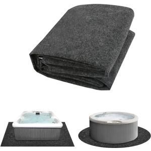 Hot Tub Mat Pad Inflatable Waterproof Slip-Proof Backing, Absorbent Pool Ground Base Flooring Protector Mat Portable Spa Pool Non-Slip Underlining Absorbent Spa Pool 72In