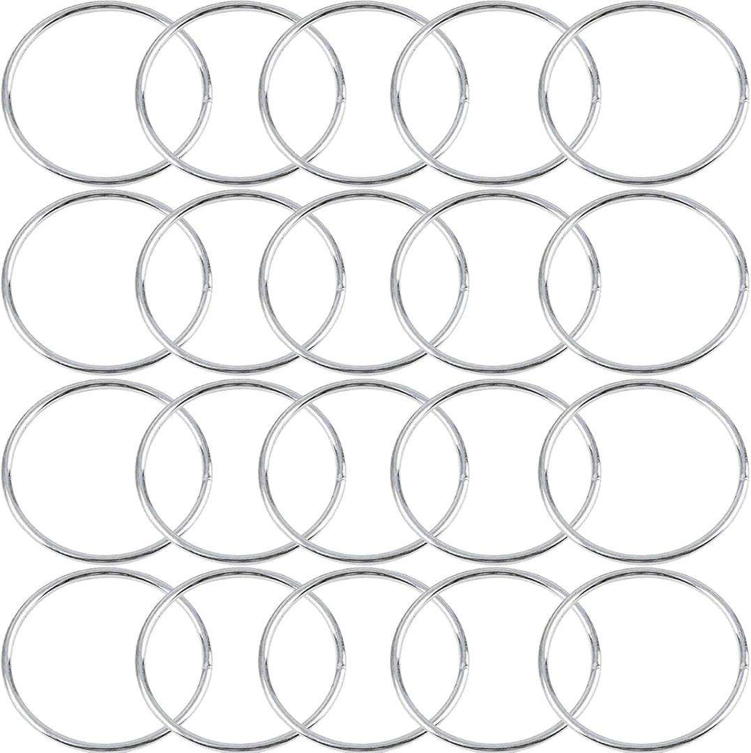 20Pcs Macrame Hoops Ring, BetterJonny 5 Inch Metal Craft Rings Hoops Silver Dream Catcher Rings Wreath Hoop Rings for Home Decorations DIY Crafts and Wall Hanging Crafts
