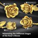 Metallic Gold Roses Flower Bouquet Building Sets, 670Pcs Golden Roses Botanical Collection Compatible with Lego Flowers Valentines Day Gifts for Her Women Girlfriend Wife Gothic Romantic Decor