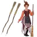 Seenelling 1 Pcs 52 Inch Halloween Witch Broom Natural Corn Broomstick