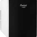 Cooluli 15L Mini Fridge for Bedroom - Car, Office Desk & College Dorm Room - 12v Portable Cooler & Warmer for Food, Drinks, Skincare, Beauty & Makeup - AC/DC Small Refrigerator with Glass Front, Black