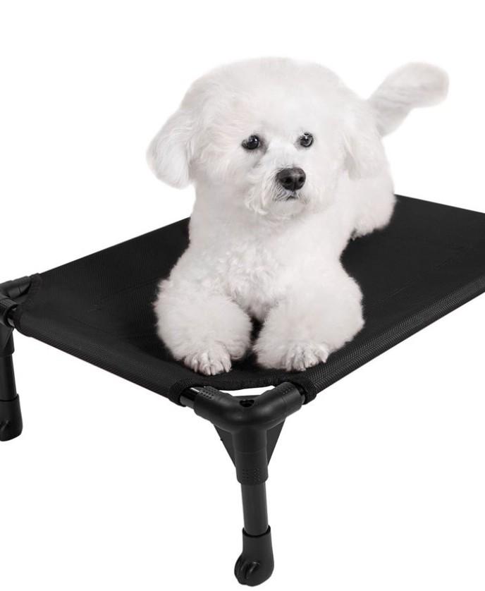 Veehoo Cooling Elevated Dog Bed, Portable Raised Pet Cot with Washable Mesh, Grey, Large