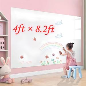 48" x 100" Dry Erase Whiteboard Wall Decal, Stick and Peel, Self-Adhesive Vinyl Roll, Bonus Marker (48100 Inches)
