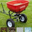 Tow Behind Broadcast Spreader, 130LBS, Universal Hooks Tow/Push Garden Spreader for UTV, ATV, 30 Adjustable Settings, 9.8 ft Spreading Width, Lawn Spreader for Seed, Fertilizer, Salt, Ice Melt
