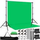 Green Screen Backdrop Kit 10x8.5ft with Tripod Stand, Chroma Key Background System for Video Shooting, Live Streaming, Photo Studio, Content Creation and Virtual Backgrounds