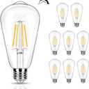 8 Pack 2700K Soft White LED Edison Bulbs 40W Equivalent, Clear ST19/ST58 Vintage 4W LED Light Bulbs for Ceiling Lights, 90 CRI, 450LM, E26 Base, Non-Dimmable
