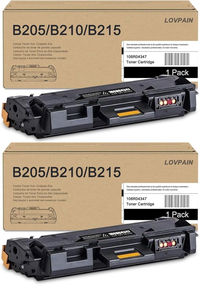 B205/B210/B215 Black High Capacity Toner Cartridge - 2 Pack 106R04347 Toner Replacement for Xerox B205 B210 B215 Printer (3,500 Pages/Pack)
