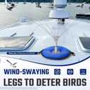 Salcod Bird Deterrent Outdoor 360° Wind-Powered Spinning Device, Stainless Steel Bird Repellent for Roof, Dock, Boat & HVAC Units, Anti Bird Landing Protection – 8ft