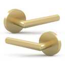 Mega Handles Ronn Dummy Lever Door Handle Set for Closet or French Doors, Single Side, Non-Turning Reversible Door Levers, Fits All Standard Door Sizes, Screws Included - Satin Brass (2 Pack)