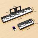 Electronic 88 Key Piano Keyboard,Bluetooth Foldable Full Size Semi-Weighted Digital Pianos with Power Adapter,Pedal,Sheet Music Stand,Sticker,Bag,Gift for Beginners,Black
