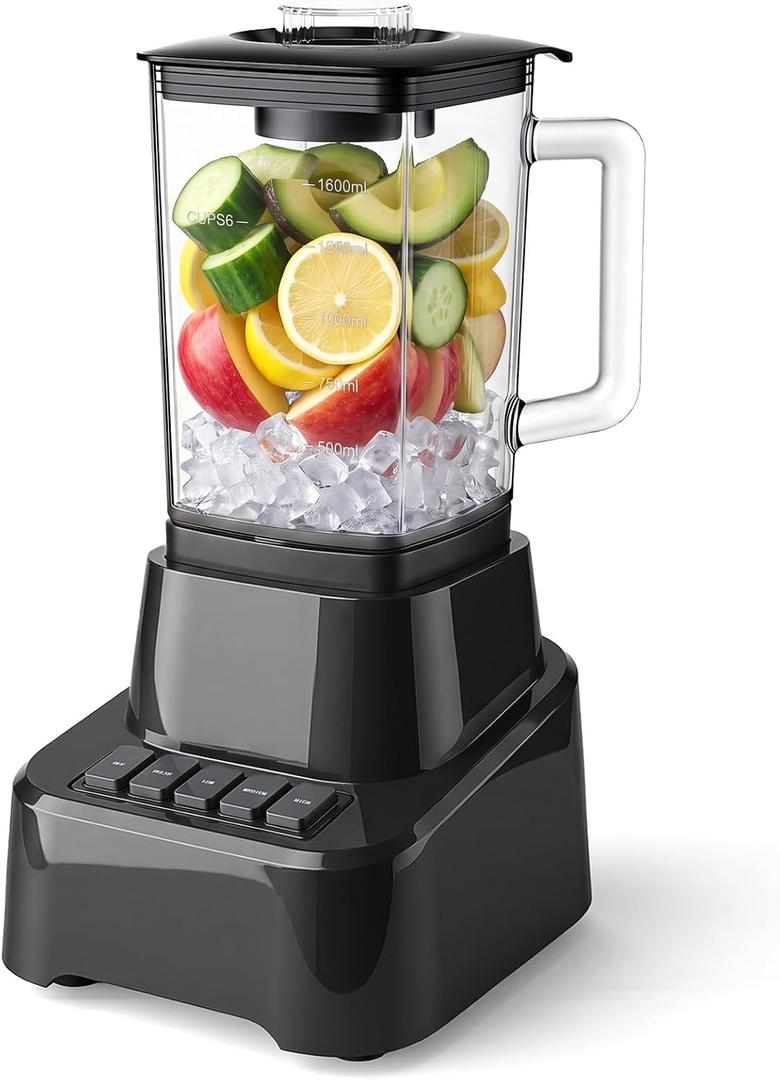 OLIXIS Professional Kitchen Blender, 850 Peak Watts Full-Size Multi Function Blender, 54oz Glass Jar, 4 Speed Pulse Mode, Ice & Frozen Fruit Processing