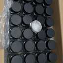 Glass Spice Jars with Labels (24 x 4oz) Spice Containers with 240 Labels, Shaker Inserts, Funnel, Empty Square Empty Square Seasoning Organizer (Black Lids)