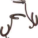 Cowboy Hat Rack - Set of 2 Decorative Wall-Mounted Holder - Heavy-Duty Iron Hanger and Organizer DIY Kit for Hats, Coats and Keys - Rustic Western Horseshoe Hooks for Storage and Display