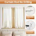 Spring Tension Curtain Rod for Windows 31 to 54 inch White Small Tension Rod Adjustable Spring Curtain Rods No Drilling Short Tension Rod for Kitchen, Closet, Bathroom, Bookshelf