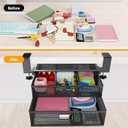 Under Desk Drawer Organizer No Drilling 2 Slide Out Drawer Under Desk Storage Drawer Clamp On Under Desk Management Drawer Organizer Suitable for Home and Office