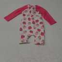Aalizzwell Baby Girls Long Sleeve One Piece Bathing Suit with Hat (6-12 Months, Multicolored Strawberry)