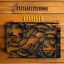 14''x8.5'' Decorative Shelf Brackets,2 Pack Cast Iron Shelf Supply,14 Inch Large Antique Black Corbesl,Screws Anchors Included