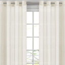 H.VERSAILTEX Natural Linen Semi Sheer Curtains for Living Room Extra Long Curtains Made of Rich Linen Soft Material, Nickel Grommet Window Panel Drapes (Set of 2, 52 by 108 Inch, Ivory)