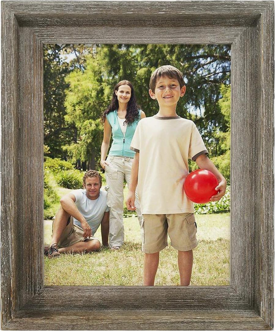 IKEREE Rustic Picture Frames 11x14, Farmhouse Shabby Chic Design, Photo Frames with Plexiglass Front for Wall Display