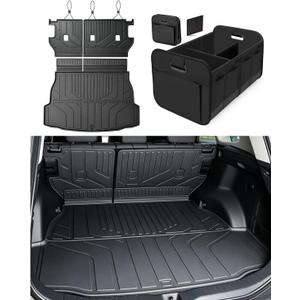 Cargo Trunk Mat with Backrest Mats for Toyota RAV4 2026 Hybrid,All Weather Protection TPE Heavy Duty Cargo Liner RAV4 Accessories,Black