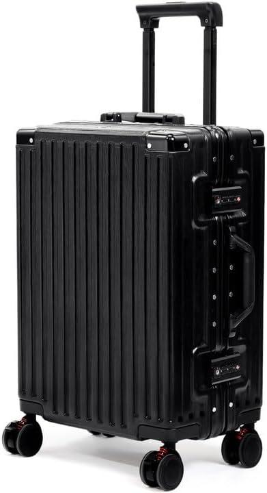 Carry On Luggage 22x14x9 Airline Approved, Zipperless Luggage Carry On, Hard Shell Suitcases with TSA Lock, Lightweight Carry On Suitcases with Aluminum Frame (black, 20inch)
