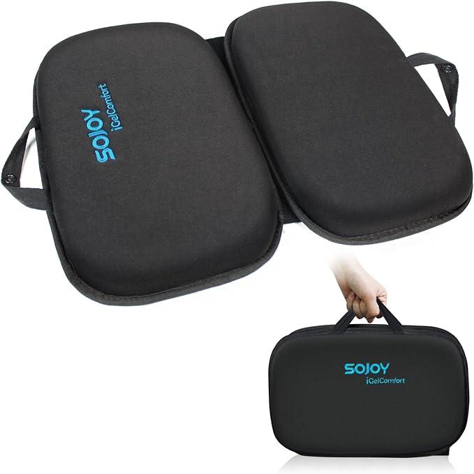 Sojoy iGelComfort 3 in 1 Foldable Gel Seat Cushion Featured with Memory Foam (A Must-Have Travel Cushion! Smart, Easy Travel Cushion) (Size: 18.5“ x 15" x 2")