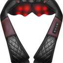 Shiatsu Neck and Back Massager with Heat, Electric Deep Tissue 4D Kneading Massage Pillow for Shoulder, Leg, Body Muscle Pain Relief, Home, Office, and Car Use - Best Gifts for Women Men Mom Dad (Black Brown)