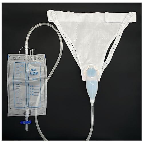 Wearable Urine Collection Bags for Men – Portable 2000ml and 1000ml Drainage System, Silicone, Odorless, Reusable, Incontinence Relief
