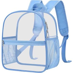 Oraben Clear Backpack Stadium Approved 12X11x6, Waterproof Clear Bag Stadium Backpack for Concert Work Sport Event (Sky Blue)