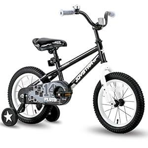 JOYSTAR 12" Pluto Kids Bike with Training Wheels for Ages 2 3 4 Year Old Boys & Girls, Black