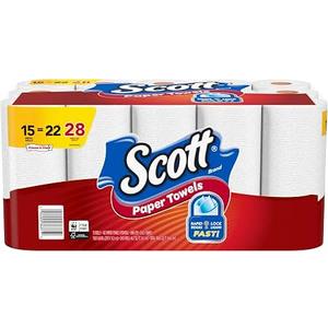 Scott 36371 Choose-A-Sheet Mega Roll Paper Towels, 1-Ply, White, 102 per Roll (Case of 28 Rolls) 2 pack
