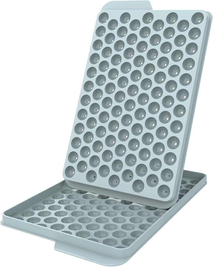 WIBIMEN Mini Ice Cube Trays, 0.55 Tiny Pebble Ice for Iced Coffee & Cocktails, Fast Chill, Easy Twist Release, Stackable (1 Pack, Blue)