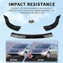 Front Bumper Lip Spoiler for 2006-2008 Honda Civic Sedan, Chin Spoiler Splitter for 8th gen Civic, Gloosy Black