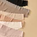 SHARICCA Womens Seamless Thongs No Show Underwear Soft Ribbed Invisible Panties Wave Edge Multi Pack (X-Large, 7p01 - Dark Colors)