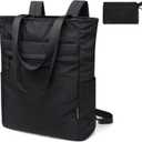 GOLF SUPAGS Foldaway Convertible Tote Backpack Lightweight Nylon Daypack Women Men City Pack Versatile Backpack Leisure, Black