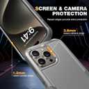 Diaclara Designed for iPhone 15 Pro Max Case, [with Privacy Screen Protector] [Anti Spy] [Military Grade Drop Protection] Heavy Duty Full-Body Shockproof Phone Case, Natural Titanium