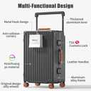 ROPLUS Aluminium Frame Carry on Luggage with Smooth Jelly Wheels, Hardside Zipperless Rolling Suitcase with TSA Lock (Grey, 21-Inch)