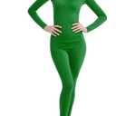 Full Bodysuit Womens Long Sleeve One Piece Jumpsuit Spandex Zentai Unitard (Medium, Green)