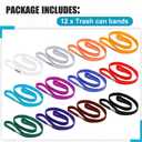 Riakrum 12 Pcs Trash Can Rubber Bands Garbage Can Bands Adjustable Large Garbage Bin Rubber Cord Fits 8 to 33 Gallon Multifunction for Kitchen Tables Picnic Party, 12 Colors