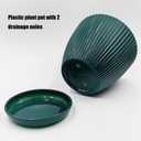 RooTrimmer 7.5/6.5/5.5/4.9/4.2/3.5 Inch Plant Pots with Saucers & Drain Holes - Indoor/Outdoor Flower Pots for Succulents, Herbs, Cactus - Modern Lightweight Durable Planter Set, Dark Green