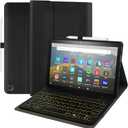 Keyboard Case for Amazon Fire Max 11 11.0-inch 2023(13th Generation), 7 Color Backlit Detachable Rechargeable Keyboard with Pen Holder and USB-C Cable for Tablet Cover (Black)