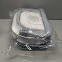 MoreFeel Collapsible Baby Bathtub for Newborn with Thermometer & 1 Hooded Towel & 1 Soft Floating Cushion,Portable Travel Bathtub with Drain Hole, Durable Foldable Baby Tubs for Infants to Toddler (Grey)