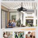 LEDIARY 20" Outdoor Ceiling Fan with Lights,IP65 Waterproof Gazebo Hanging Fan with Remote Control Smart App, Plug in Caged Ceiling Fan with 3CCT 6-Speeds for Patio Porch Pergola(Black)