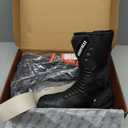 PROFIRST Motorbike Leather Boots Motorcycle Waterproof Motorbike Shoes Armored Boot Protection Anti Slip Racing Sports (Black, US Footwear Size System, Adult, Men, Numeric, Medium, 14)