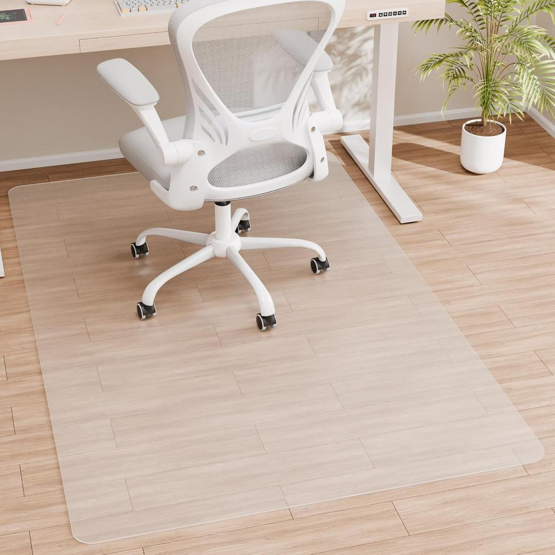 Office Chair Mat for Hardwood Floor, 72" x 46" Clear Computer/Desk Chair Mat for Hard Floor, Thicker, Easy Glide, Non-Slip, Protects Hard Surfaces from Scratches, Ideal for Home or Office (72"x46" Rectangle)