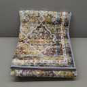 5' x 7' Washable Area Rug - Low Pile Soft Vintage Indoor Rug for Living, Dining or Bedroom - Lightweight Carpet with Non-Slip Backing - Foldable for Easy Placement, Multi